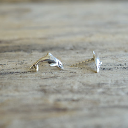 Small Dolphin Sterling Stud Earrings